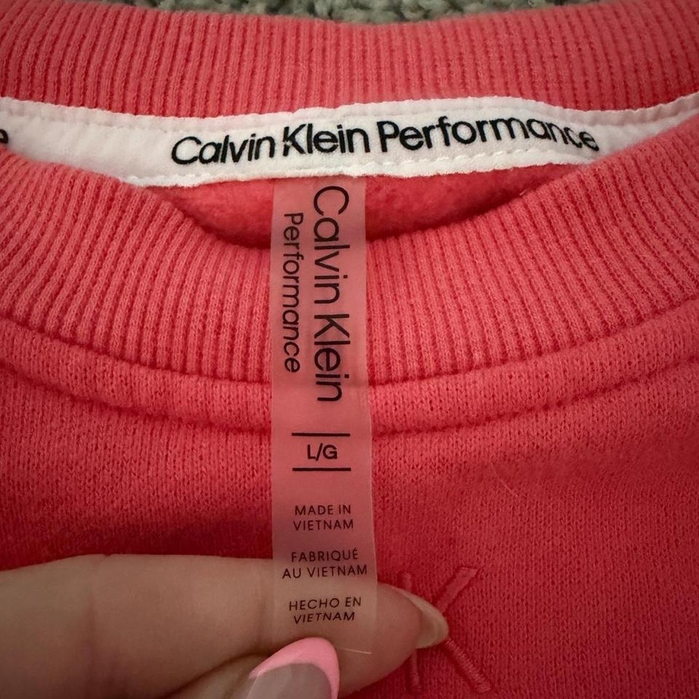 Cropped over sized Calvin Klein sweatshirt in pink size XL - Picture 4 of 4